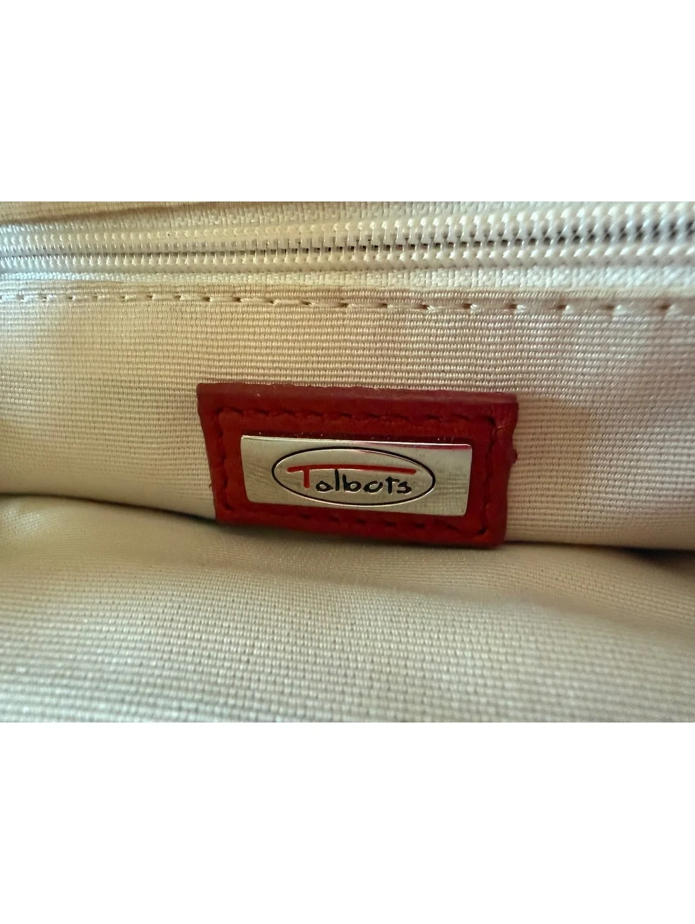 Talbots red leather wristlet